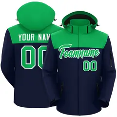 Kelly Green Navy-White Two Tone Waterproof Jacket 1