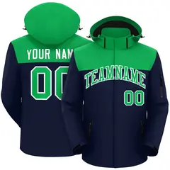 Kelly Green Navy-White Two Tone Waterproof Jacket 1