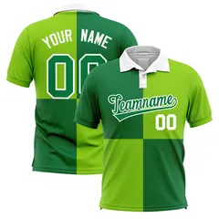 Kelly Green Neon Green Four Squares Performance Polo Shirt 1