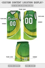 Kelly Green Neon Green Galaxy Graffiti Pattern Basketball Jersey 2