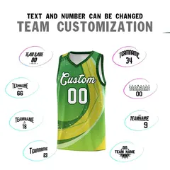 Kelly Green Neon Green Galaxy Graffiti Pattern Basketball Jersey 3