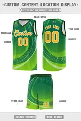 Kelly Green Neon Green Galaxy Graffiti Pattern Basketball Jersey 2