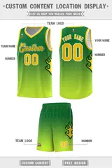 Kelly Green-Neon Green-Gold Flame Gradient Basketball Jersey 1