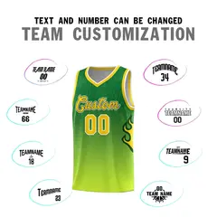 Kelly Green-Neon Green-Gold Flame Gradient Basketball Jersey 3
