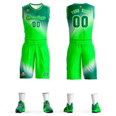 Kelly Green Neon Green Gradient Basketball Jersey