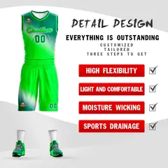 Kelly Green Neon Green Gradient Basketball Jersey 2