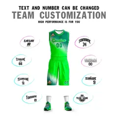 Kelly Green Neon Green Gradient Basketball Jersey 4