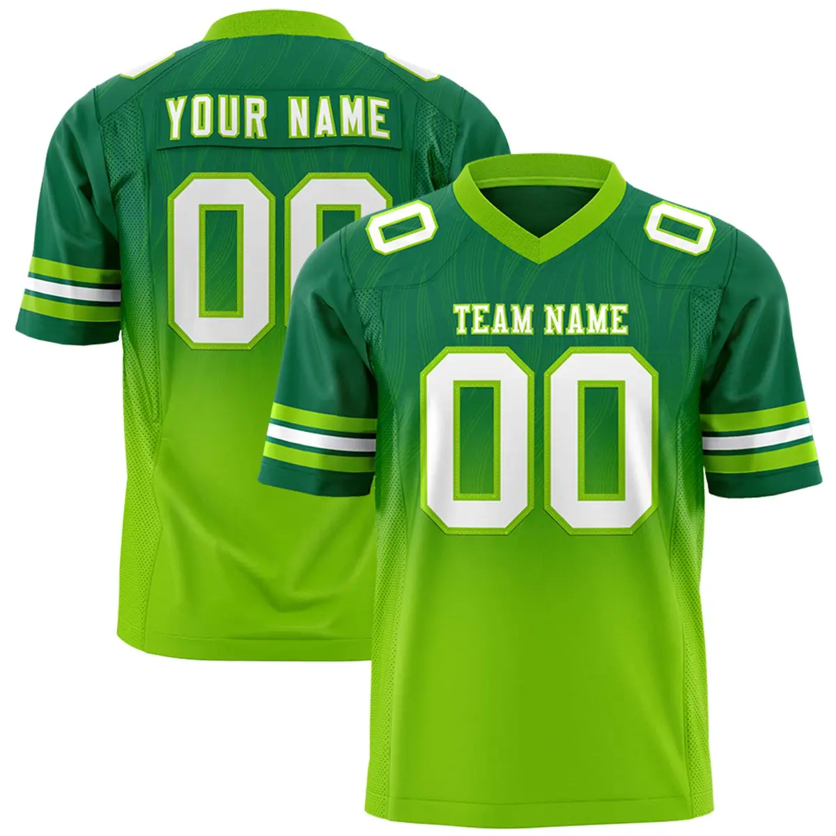 Kelly Green Neon Green Gradient Outdoor Flag Football Jersey