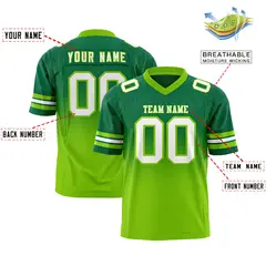 Kelly Green Neon Green Gradient Outdoor Flag Football Jersey 2