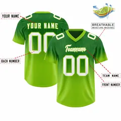 Kelly Green Neon Green Gradient Outdoor Football Jersey 2