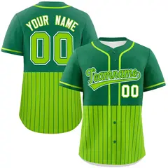Kelly Green Neon Green Half Stripe Authentic Baseball Jersey 1