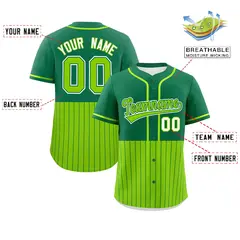 Kelly Green Neon Green Half Stripe Authentic Baseball Jersey 2
