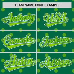 Kelly Green Neon Green Polka Dot Graffiti Baseball Jersey 3