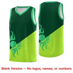 Kelly Green Neon Green Radiant Sun Two Tone Basketball Jersey 2