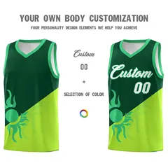 Kelly Green Neon Green Radiant Sun Two Tone Basketball Jersey 4