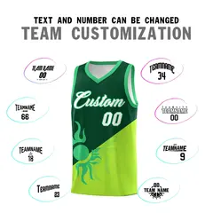 Kelly Green Neon Green Radiant Sun Two Tone Basketball Jersey 5