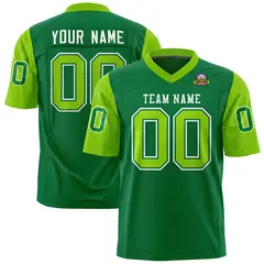 Kelly Green Neon Green Raglan Sleeves Football Jersey 1