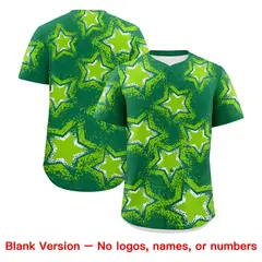 Kelly Green Neon Green Star Graffiti Baseball Jersey 9