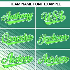 Kelly Green Neon Green Tiny Spot Gradient Baseball Jersey 3