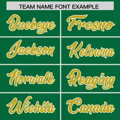 Kelly Green Old Gold and White Side Stripe Football Jersey 3