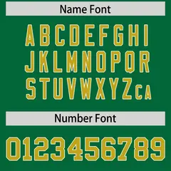 Kelly Green Old Gold and White Side Stripe Football Jersey 4