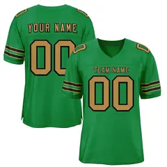 Kelly Green Old Gold-Black Football Jersey 1