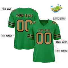 Kelly Green Old Gold-Black Football Jersey 2
