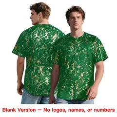 Kelly Green Old Gold Shiny Gold Cracked Baseball Jersey 7