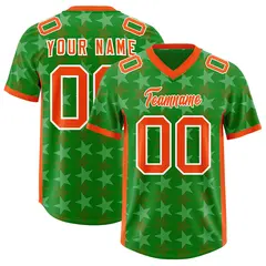 Kelly Green Orange All Star Graffiti Pattern Football Jersey 1