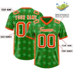 Kelly Green Orange All Star Graffiti Pattern Football Jersey 2