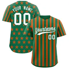 Kelly Green Orange American Flag Graffiti Baseball Jersey 1