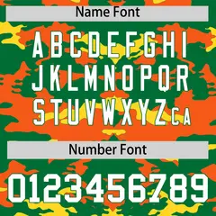 Kelly Green Orange and Gold Camo Sleeveless Baseball Jersey 4