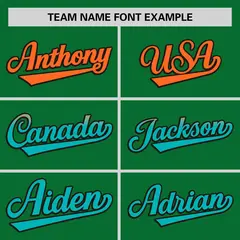 Kelly Green Orange-Aqua Gradient Side Baseball Jersey 3
