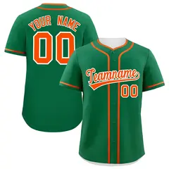 Kelly Green Orange Classic Authentic Baseball Jersey 1