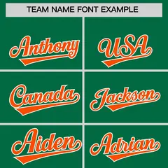 Kelly Green Orange Classic Authentic Baseball Jersey 3