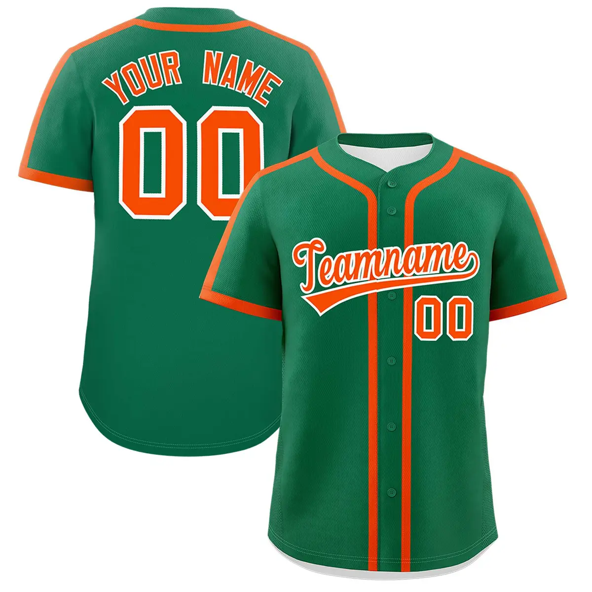 Kelly Green Orange Classic Authentic Baseball Jersey