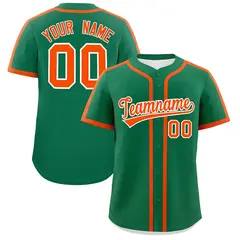 Kelly Green Orange Classic Authentic Baseball Jersey 1