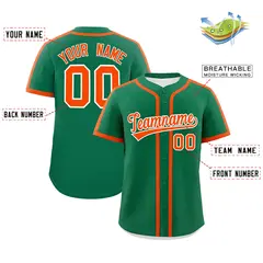 Kelly Green Orange Classic Authentic Baseball Jersey 2
