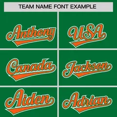 Kelly Green Orange Color Block Authentic Baseball Jersey 3
