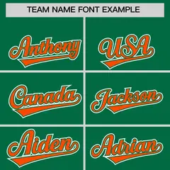 Kelly Green Orange Color Block Authentic Baseball Jersey 3