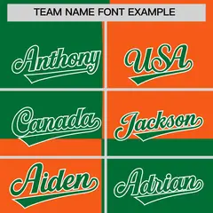 Kelly Green Orange Color Block Varsity Letterman Jacket Hoodie 5