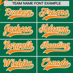 Kelly Green Orange Dark Green Reversible Baseball Jersey Lightning & Graffiti Pattern 6