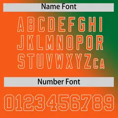 Kelly Green Orange Diagonal Stripe Gradient Baseball Jersey 4