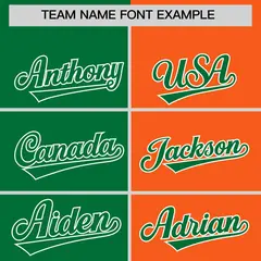 Kelly Green Orange Four Squares Performance Polo Shirt 3
