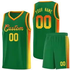 Kelly Green Orange-Gold Gradient Basketball Jersey 1