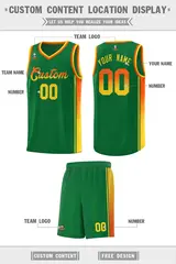 Kelly Green Orange-Gold Gradient Basketball Jersey 2