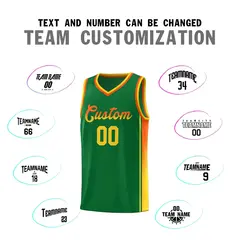Kelly Green Orange-Gold Gradient Basketball Jersey 4
