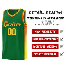 Kelly Green Orange-Gold Gradient Basketball Jersey 5