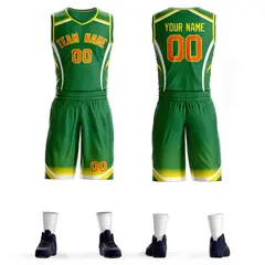Kelly Green Orange-Gold Graffiti Points Element Basketball Jersey