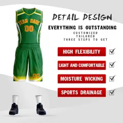 Kelly Green Orange-Gold Graffiti Points Element Basketball Jersey 2